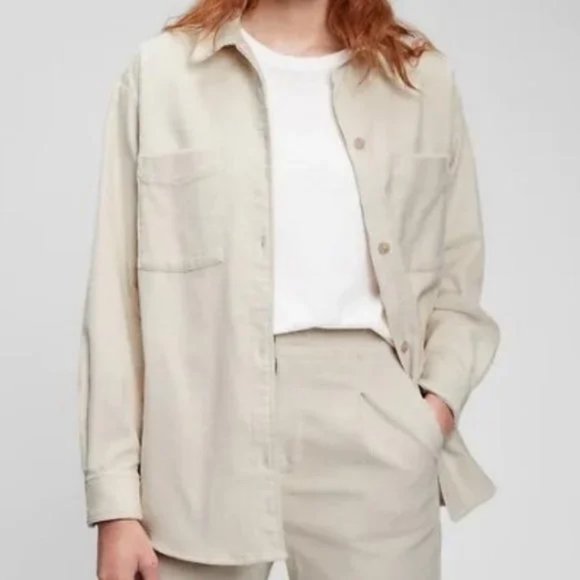GAP oversized corduroy Shacket - Picture 1 of 5